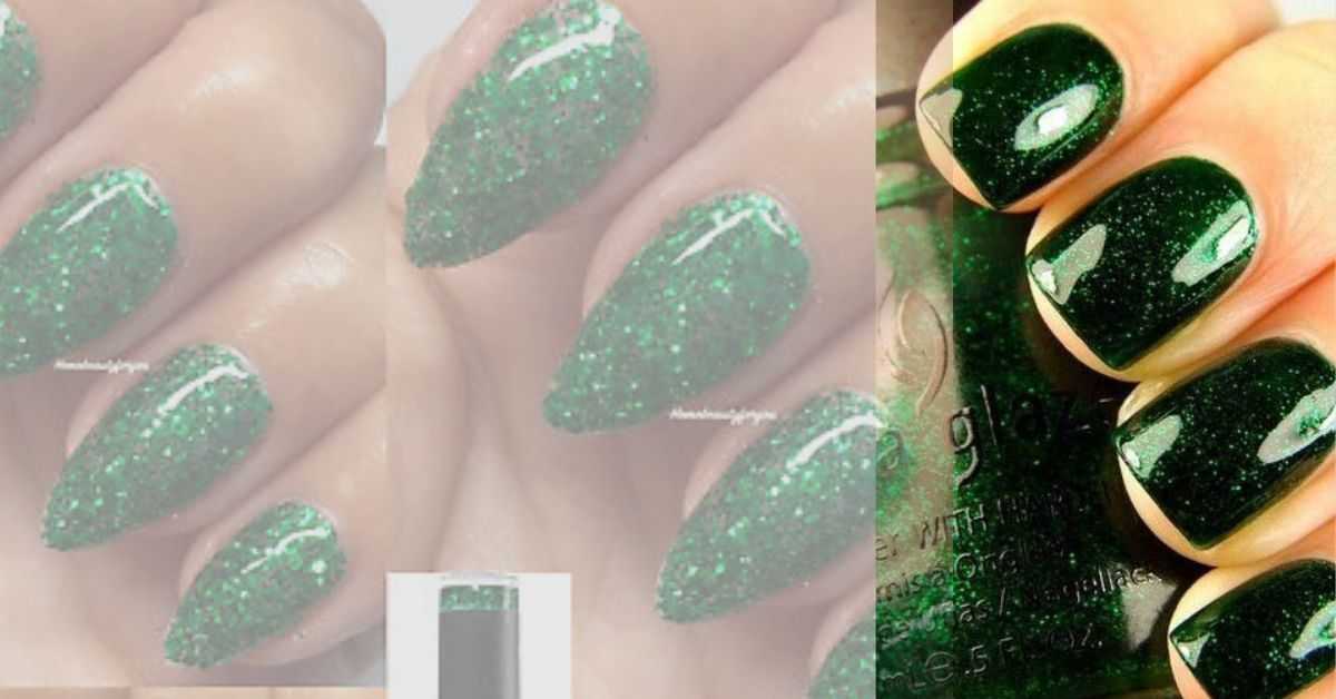 Green Glitter Gel Nail Polish